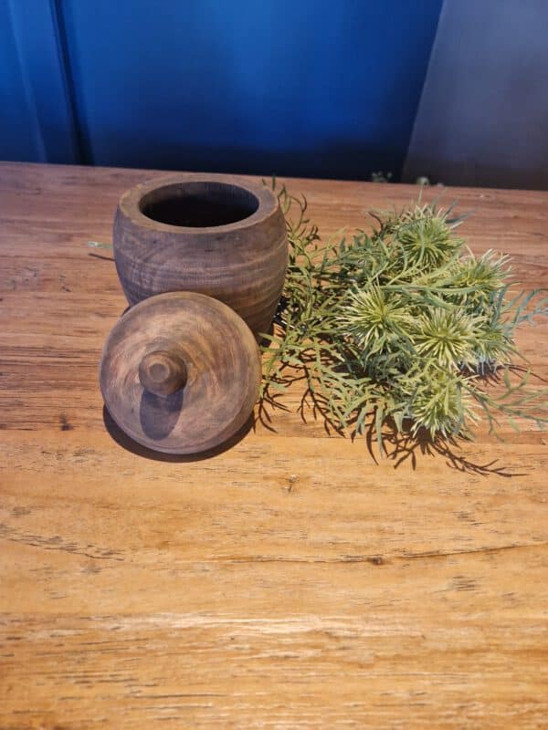 Houten potje 17cm hoog